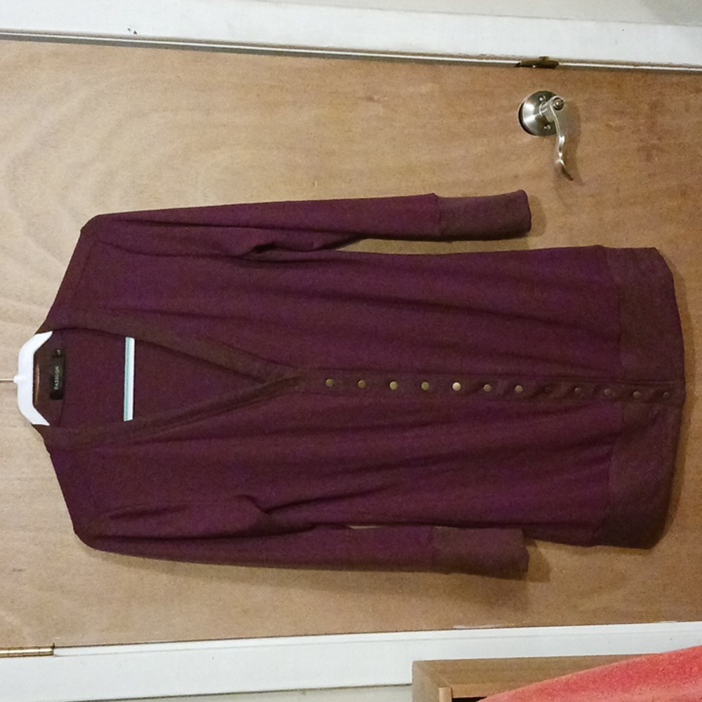Fashion, cardigan, Large, snaps. Purple
